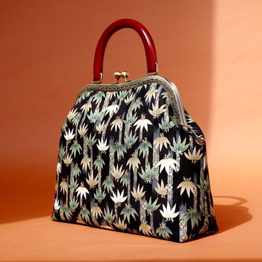 traditional handbag, bamboo print, cocoonese