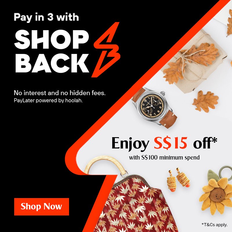 ShopBack PayLater x KrisShop - S$15 off min. spend S$100