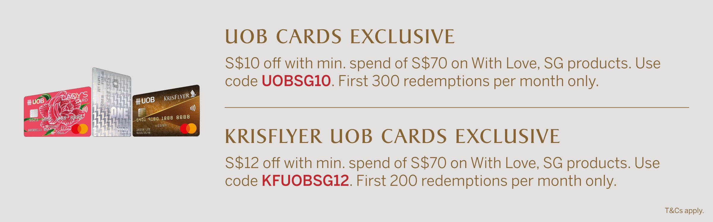 With Love, SG - UOB Cards Promotions