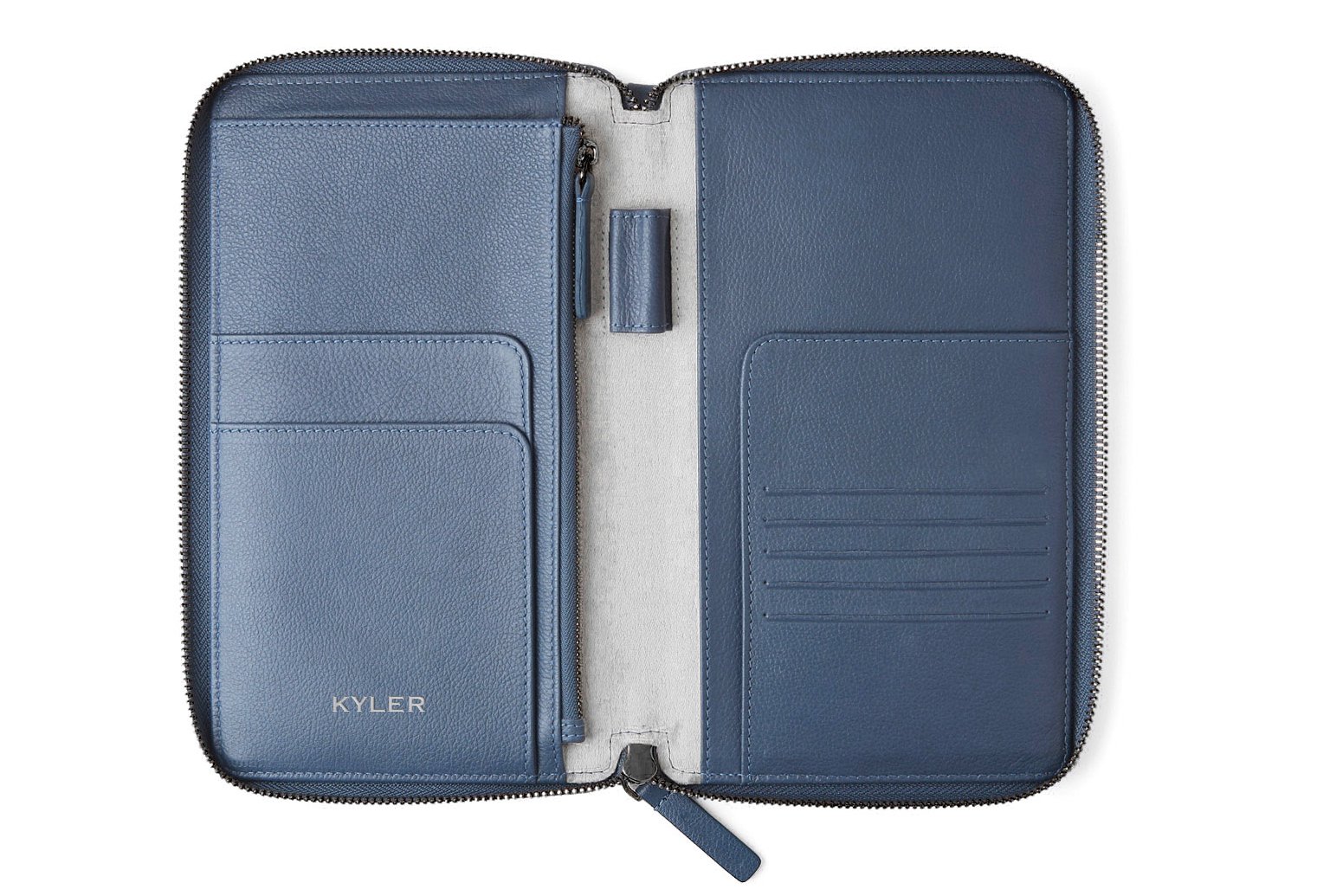 leather travel wallet with multiple compartments for passport and travel documents