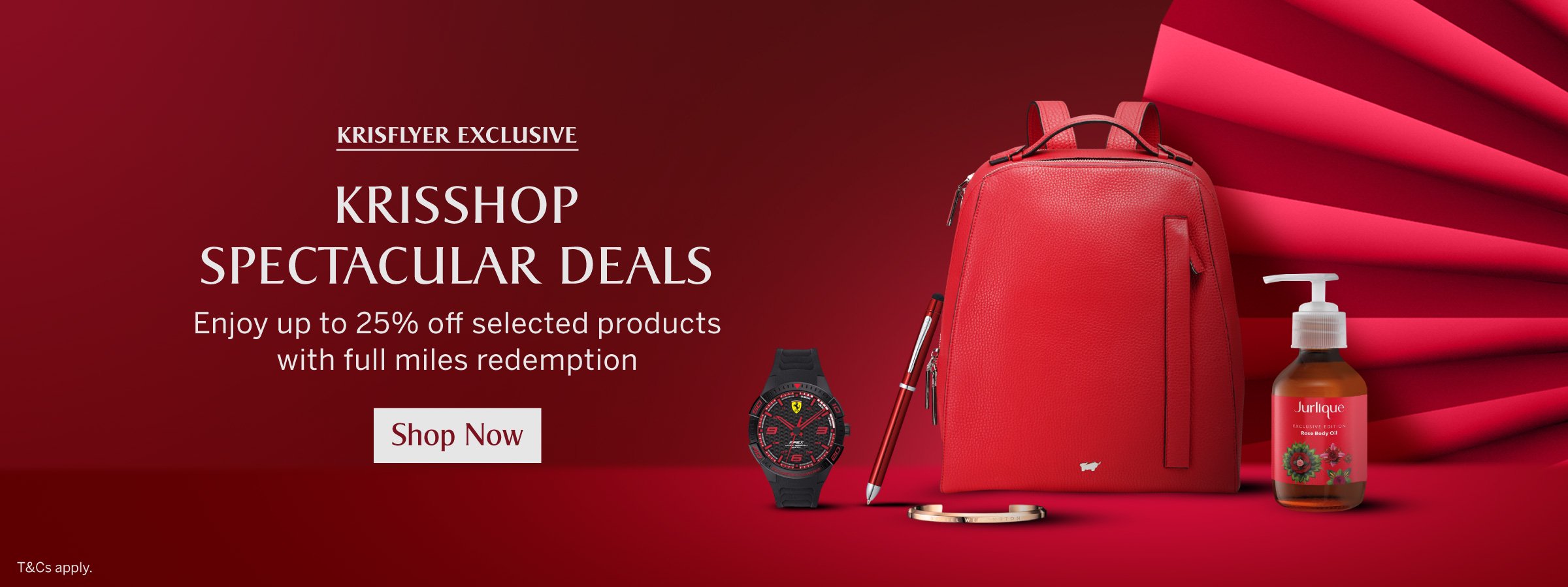 KrisShop Spectacular Deals, enjoy up to 25% off selected items with full miles redemption