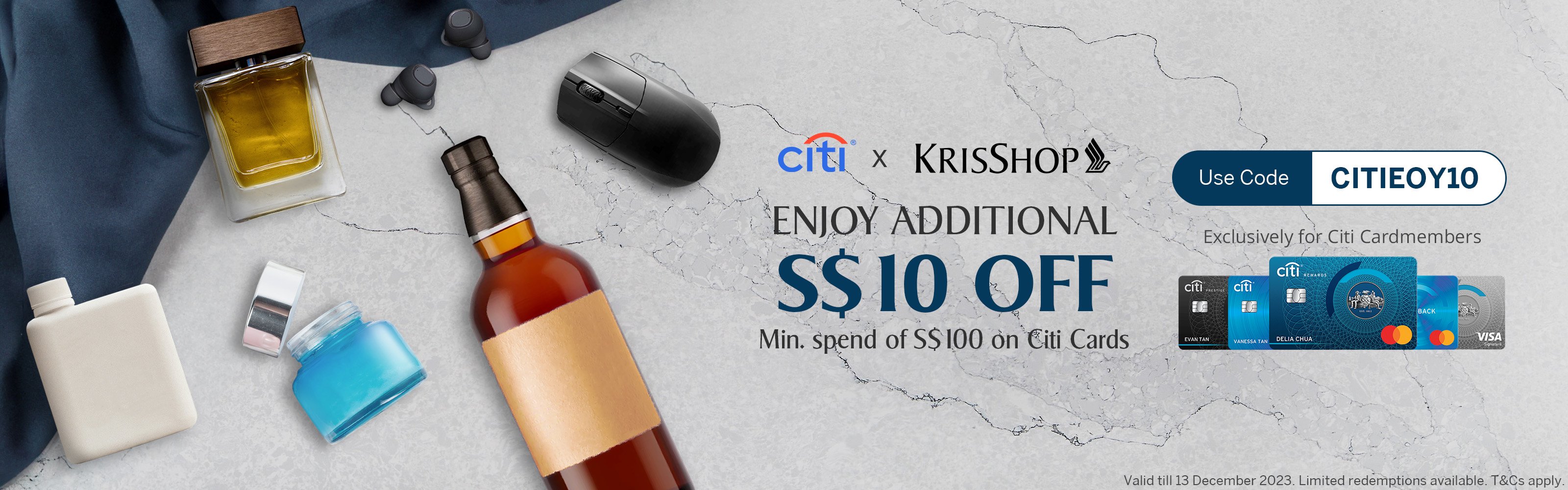 KrisShop x Citibank - S$10 off with min. spend S$100