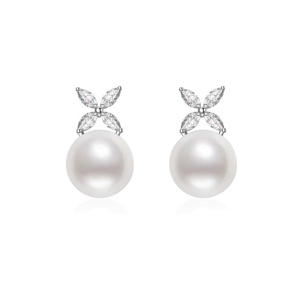 PEARLY LUSTRE EVERLEAF PEARL EARRINGS WHITE GOLD WE00619 | PEARLY ...