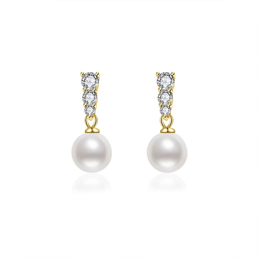 PEARLY LUSTRE ELEGANT FRESHWATER PEARL EARRINGS GOLD WE00443 | PEARLY ...