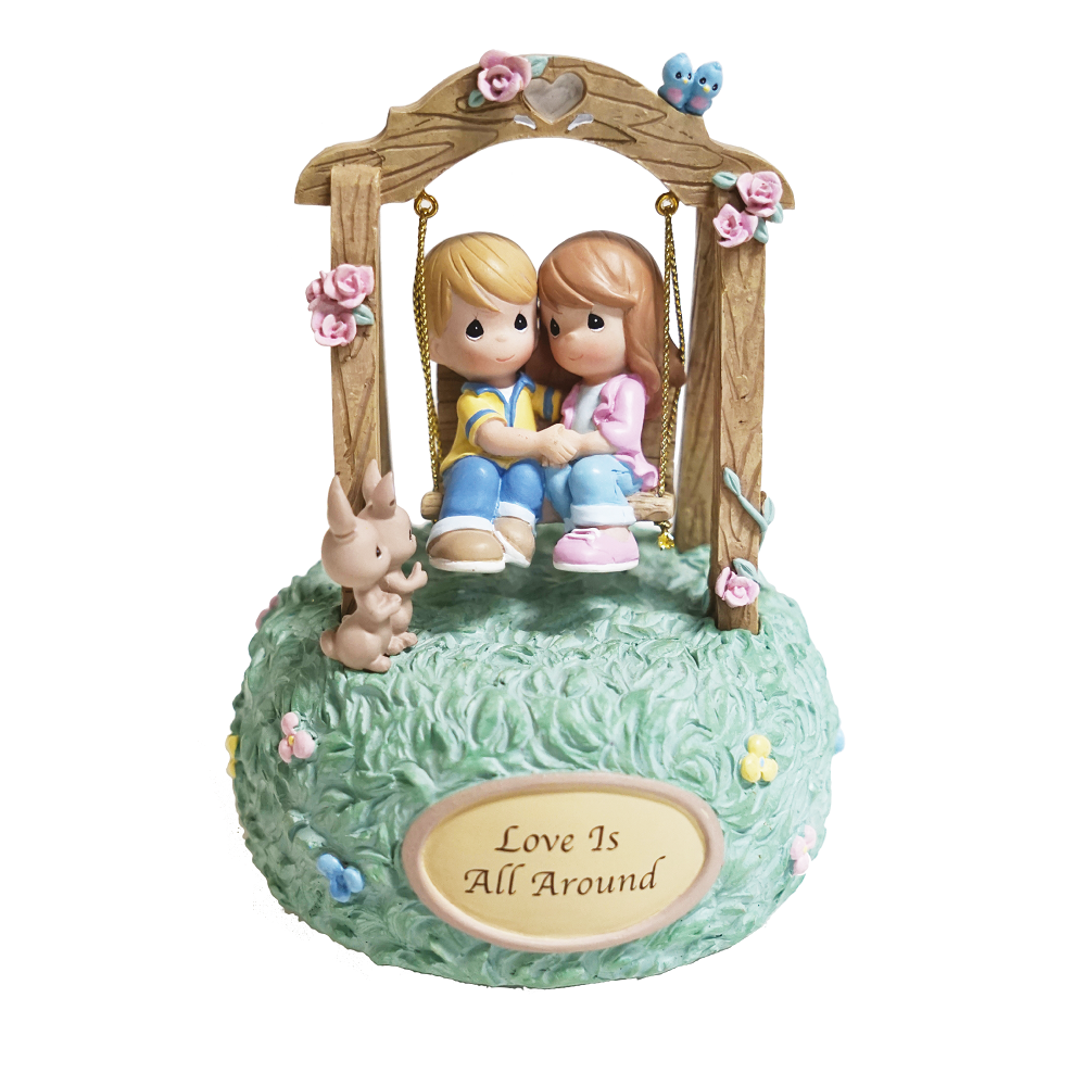 PRECIOUS MOMENTS COUPLE SWING MUSICAL STAND (SINGAPORE EXCLUSIVE