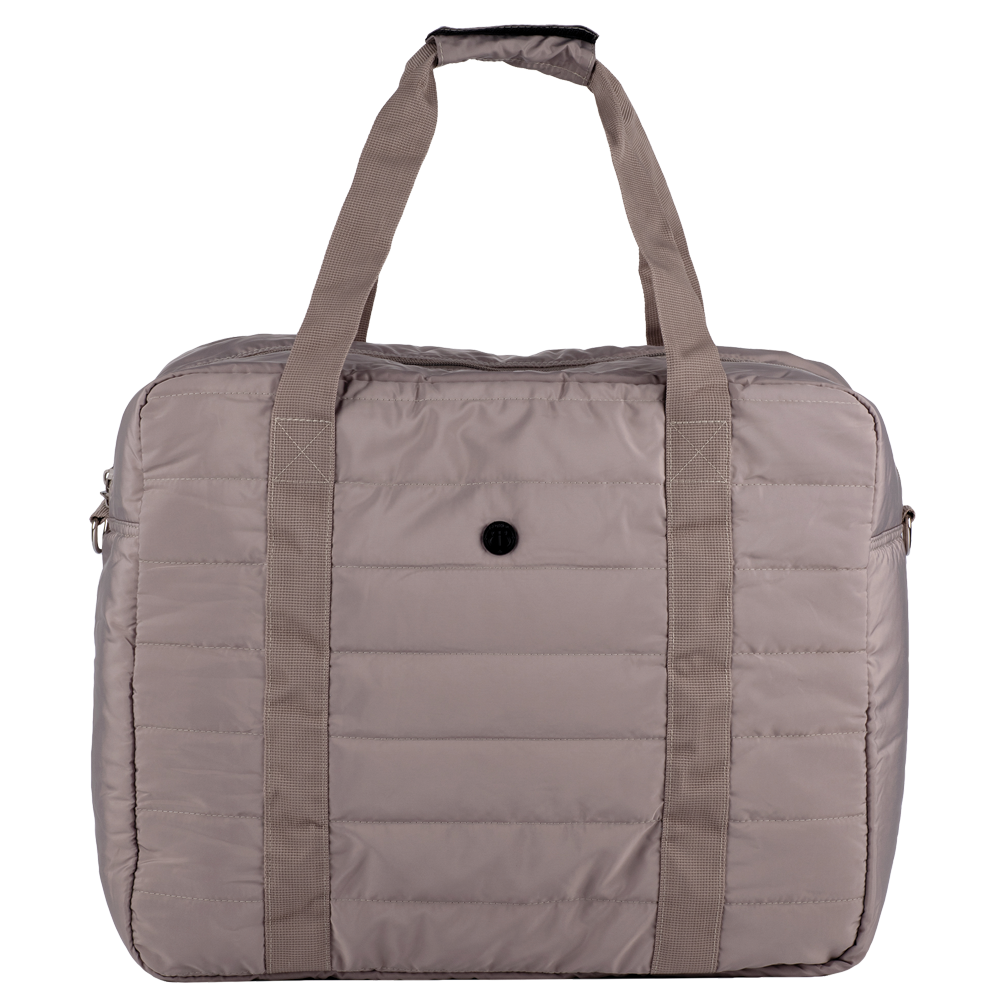 B.BAGGIES FOLDABLE QUILTED NYLON DUFFEL BAG (GREY BROWN) | B.BAGGIES ...