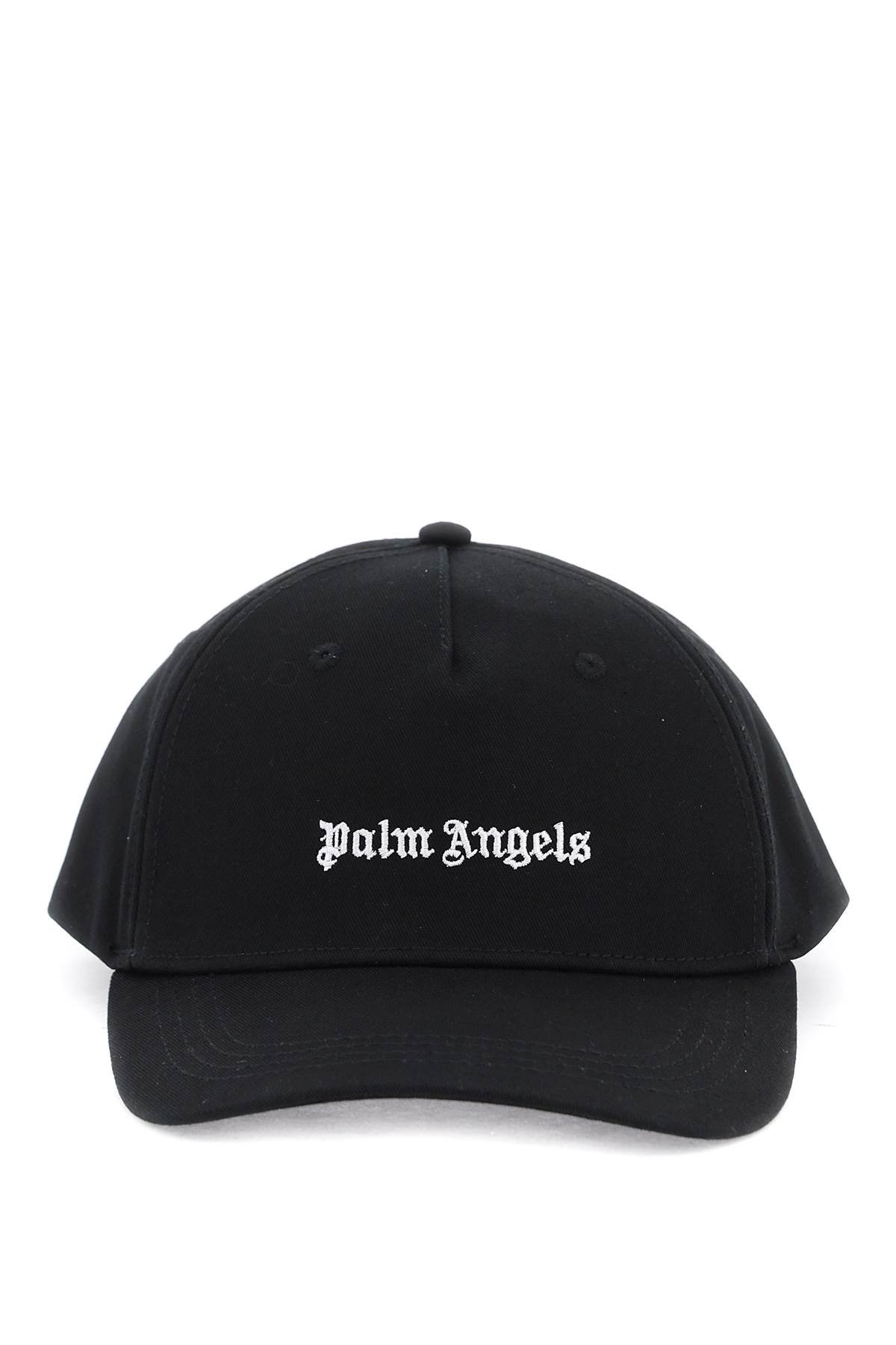 PALM ANGELS EMBROIDERED LOGO BASEBALL CAP BLACK | PALM ANGELS ...