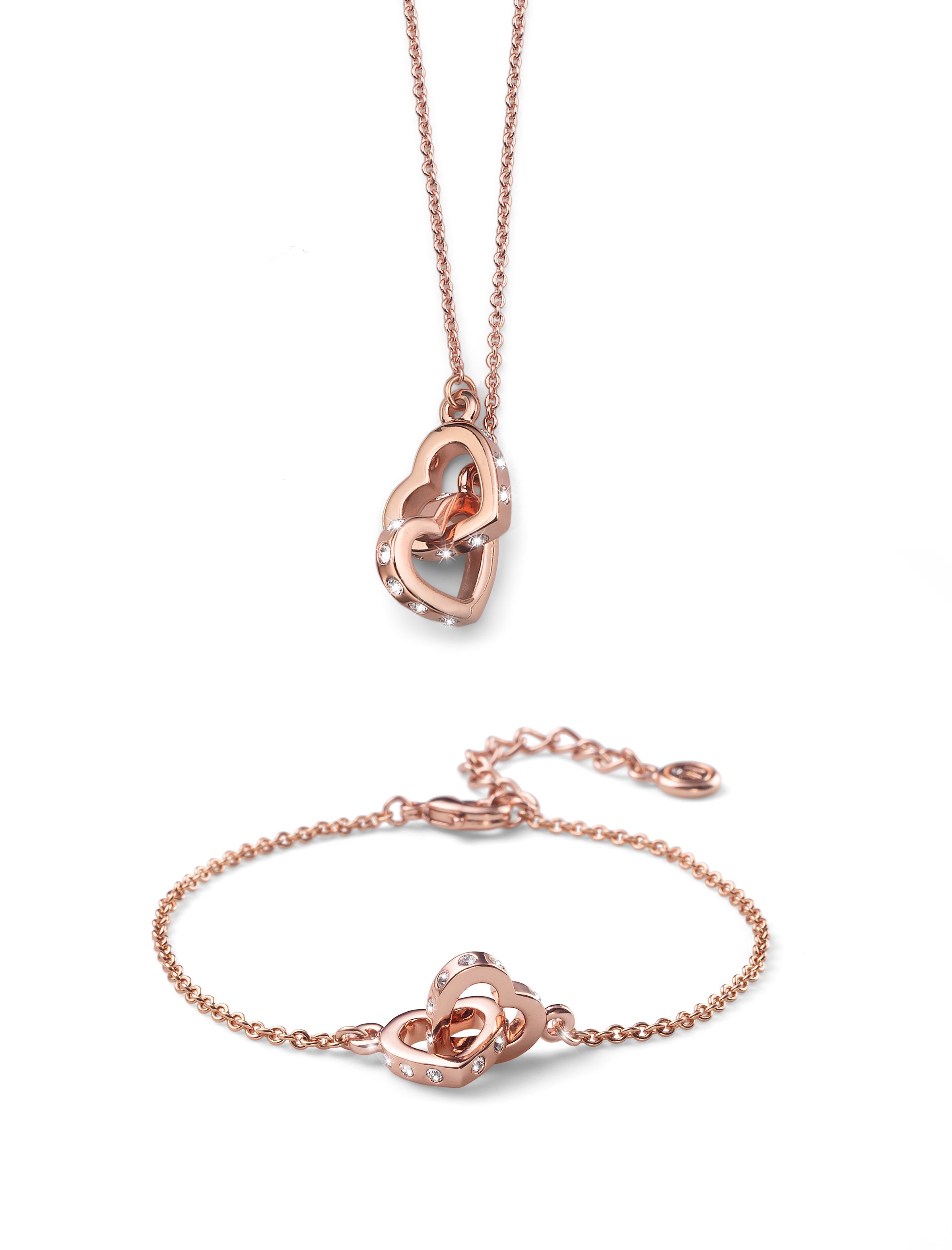 Oliver Weber Collection Fond Chain And Bracelet Rose Gold Plated Set Oliver Weber Collection Krisshop Singapore Airlines