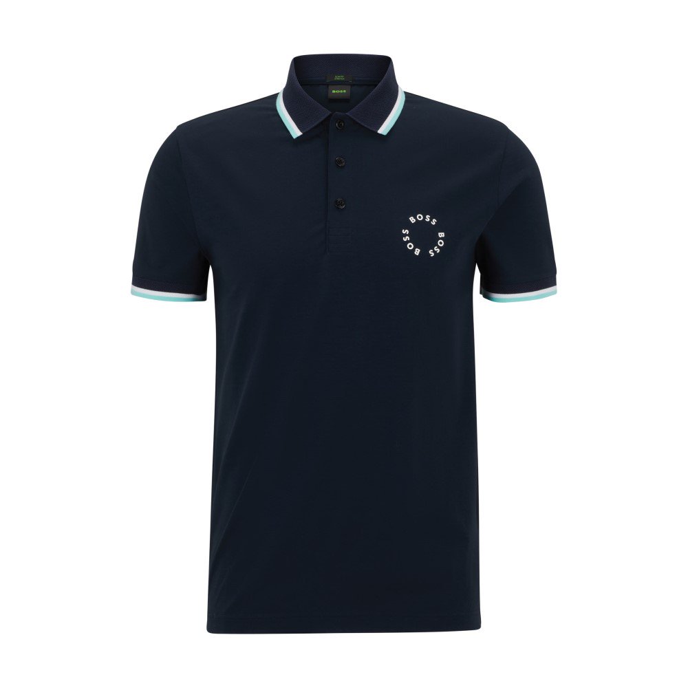 BOSS STRETCH-COTTON SLIM-FIT POLO SHIRT WITH CIRCULAR BRANDING - XXL ...