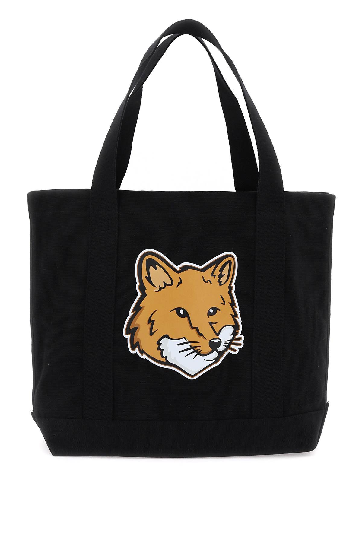 MAISON KITSUNE FOX HEAD TOTE BAG BLACK | MAISON KITSUNE | KRISSHOP ...